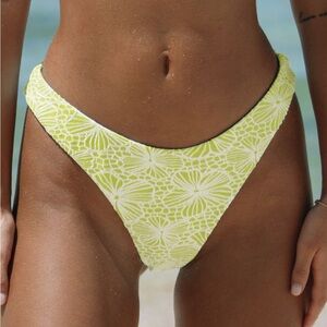 Berlook Lime Floral Jacquard Bikini Bottom NEW XL